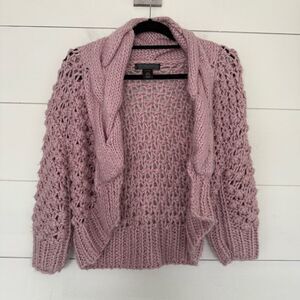 Metropark Women’s Large Pink Acrylic Sweater Cardigan